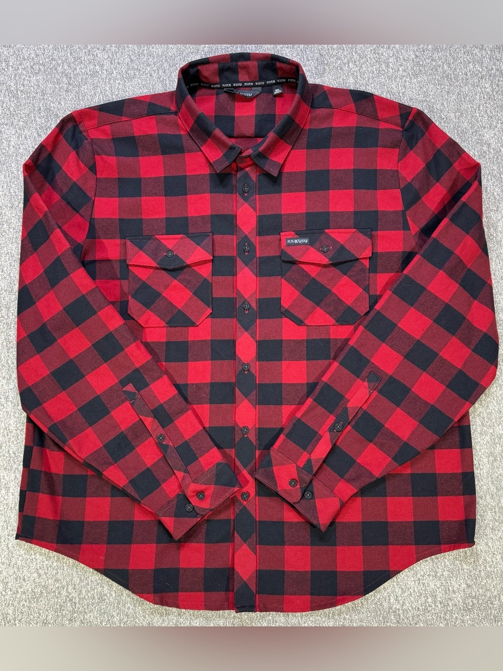 KUIU Field Flannel Shirt Size 3XL Red And Black Buffalo Check Men’s NWOT Button